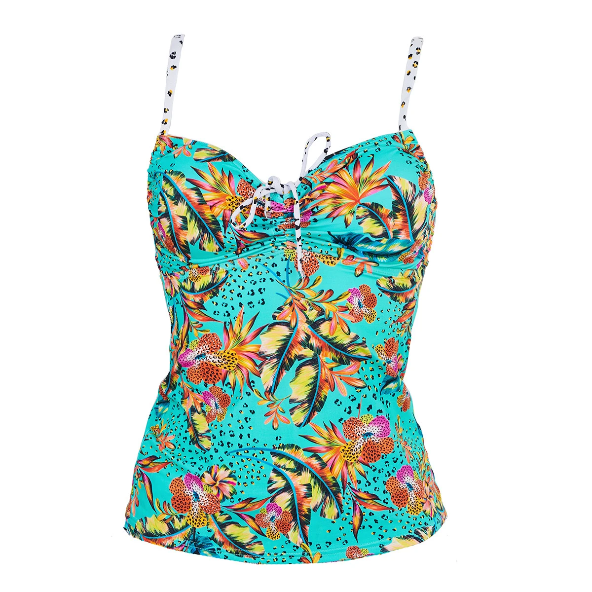 Haut De Maillot Tankini Sans Armatures Imprimé Tropical Monoï 6 Haut De Maillot Tankini Sans Armatures Imprimé Tropical Monoï – Image 4