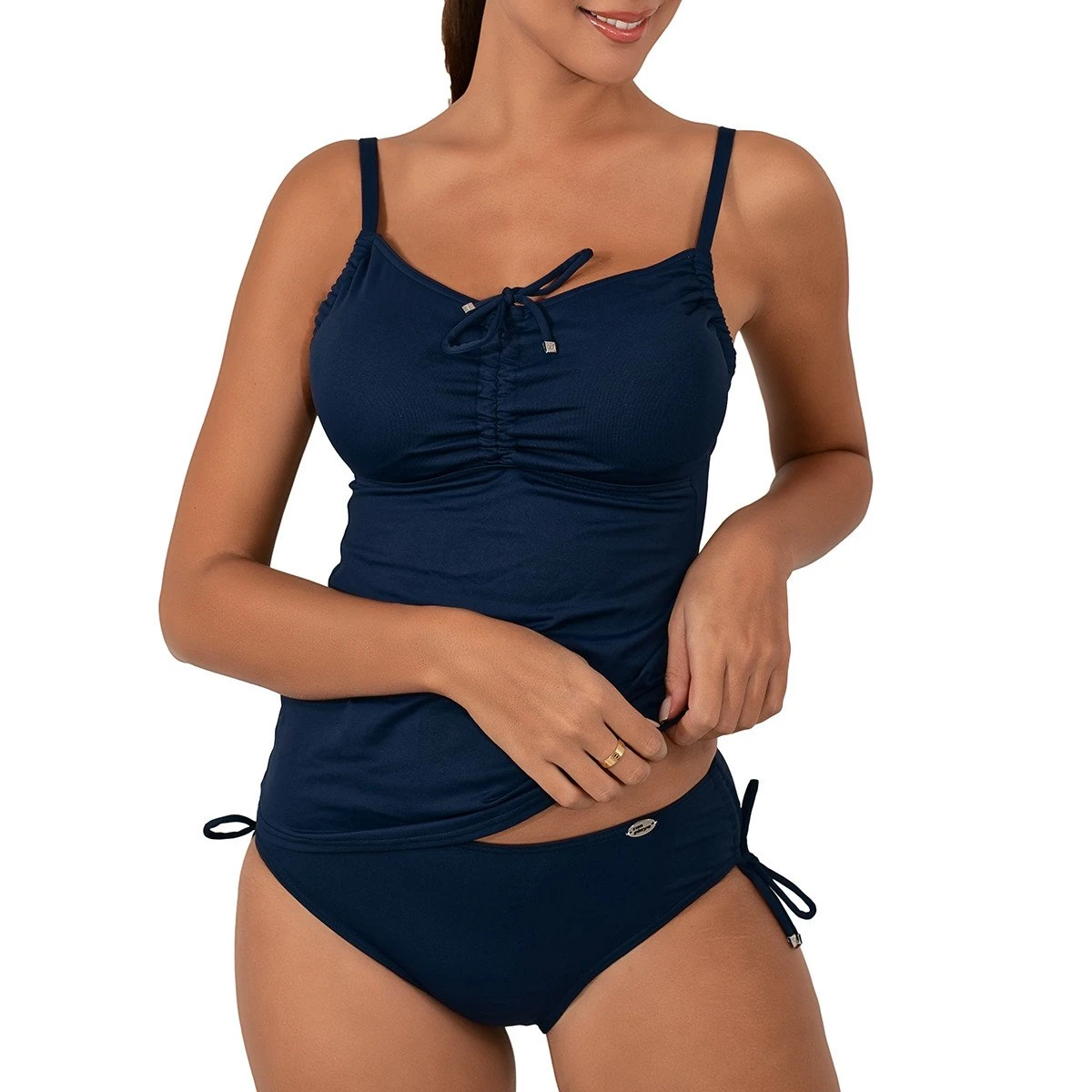 Haut De Maillot Tankini Sans Armatures Marine 3 Haut De Maillot Tankini Sans Armatures Marine – Image 2