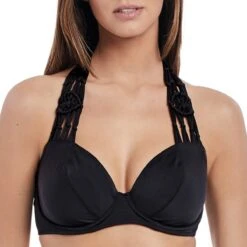 Haut De Maillot Tour De Cou Macramé Noir
