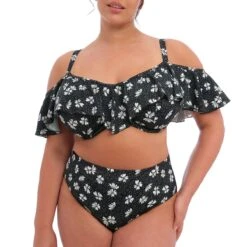 Luxe Sable Boutique -Luxe Sable Boutique haut de maillot volante a armatures plain sailing black daisy 1