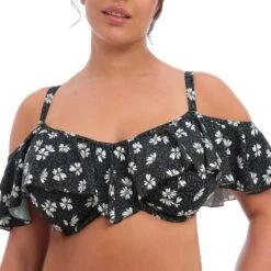 Haut De Maillot Volanté à Armatures Plain Sailing Black Daisy
