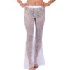 Pantalon De Plage Maille Filet Pailletée Diadème Blanc -Luxe Sable Boutique pantalon de plage maille filet pailletee diademe blanc