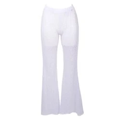 Pantalon De Plage Maille Filet Pailletée Diadème Blanc -Luxe Sable Boutique pantalon de plage maille filet pailletee diademe blanc 3