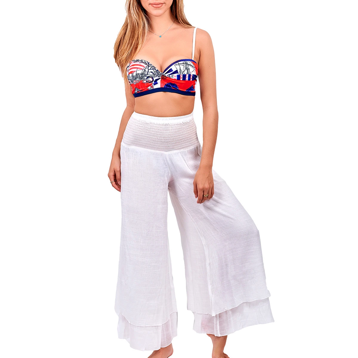 Luxe Sable Boutique -Luxe Sable Boutique pantalon de plage petales ivoire 1