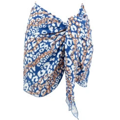 Paréo Court En Lycra Imprimé Animal Et Chaînes Dorées Lavezzi Bleu -Luxe Sable Boutique pareo court en lycra imprime animal et chaines dorees lavezzi bleu 2