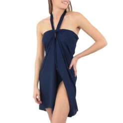 Paréo De Plage Charme Bleu Marine