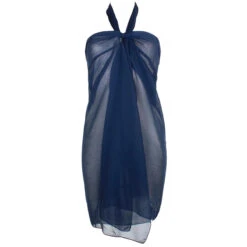 Paréo De Plage Charme Bleu Marine -Luxe Sable Boutique pareo de plage charme bleu marine 4