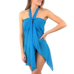 Paréo De Plage Charme Bleu Turquoise