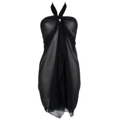 Paréo De Plage Chic Charme Noir -Luxe Sable Boutique pareo de plage charme noir 3