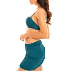 Paréo De Plage Court Vert Uni Chiara -Luxe Sable Boutique pareo de plage court vert uni chiara 3