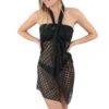 Paréo Long Ajouré Monaco Noir -Luxe Sable Boutique pareo long ajoure monaco noir