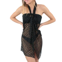 Paréo Long Ajouré Monaco Noir