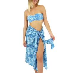 Paréo Long Imprimé Récifs Coralliens Liscia Bleu Turquoise -Luxe Sable Boutique pareo long imprime recifs coralliens liscia bleu turquoise 2