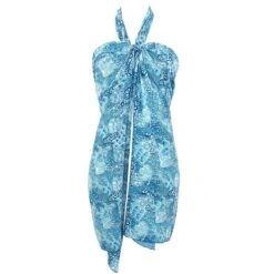 Paréo Long Imprimé Récifs Coralliens Liscia Bleu Turquoise -Luxe Sable Boutique pareo long imprime recifs coralliens liscia bleu turquoise 3