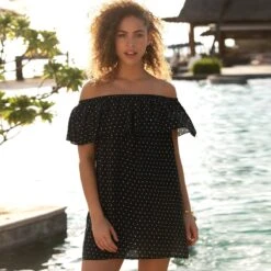 Robe De Plage Bardot Jewel Cove Noir 10 Robe De Plage Bardot Jewel Cove Noir -Luxe Sable Boutique robe de plage bardot jewel cove noir 3