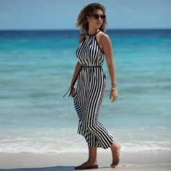 Robe De Plage Longue Beach Hut Noir -Luxe Sable Boutique robe de plage longue beach hut noir 3