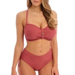 Shorty De Bain Avec Liens Ajustables Beach Waves Persian Rose -Luxe Sable Boutique shorty de bain avec liens ajustables beach waves persian rose 2
