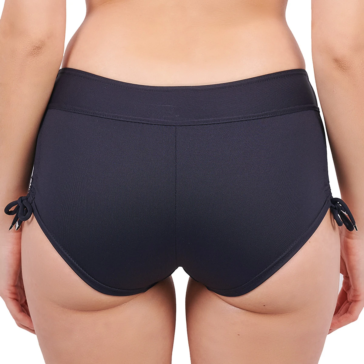 Shorty De Bain Réglable Noir Uni 5 Shorty De Bain Réglable Noir Uni – Image 3