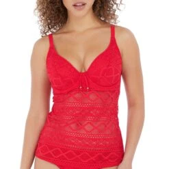 Tankini à Armatures Effet Crochet Sundance Rouge