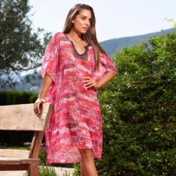 Tunique De Plage Imprimée Marbella -Luxe Sable Boutique tunique de plage imprimee marbella 2